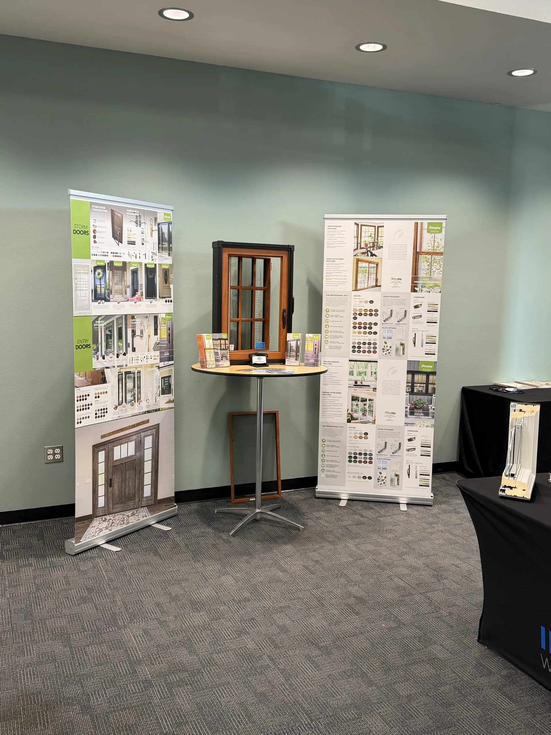 Window and door product samples on display in the Innovate showroom